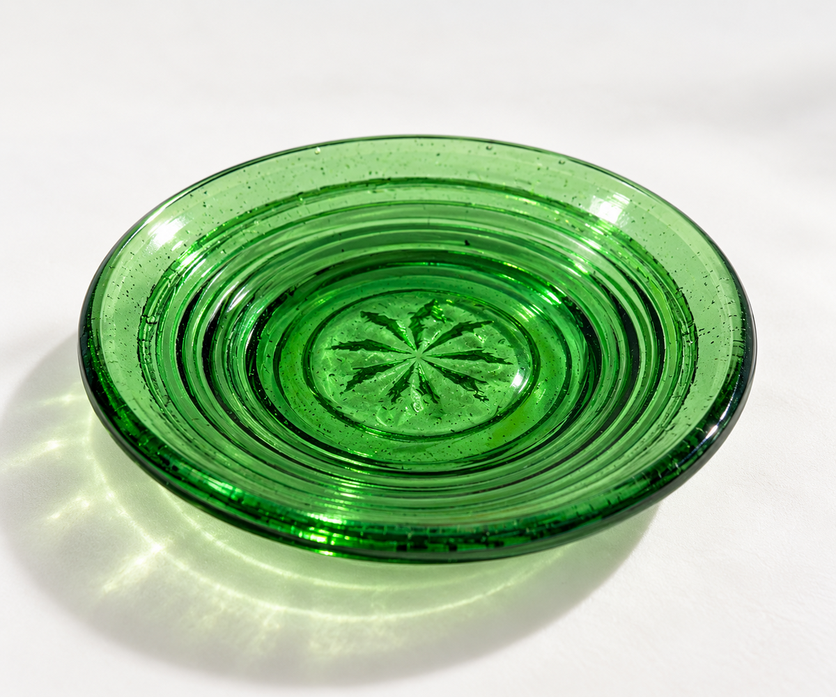 Green Flower Dice Dish