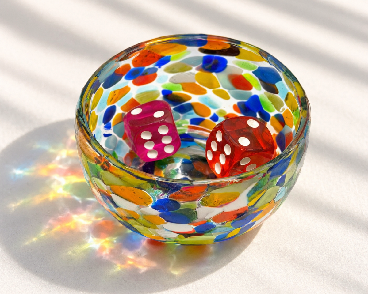Confetti Mahjong Dice Dish