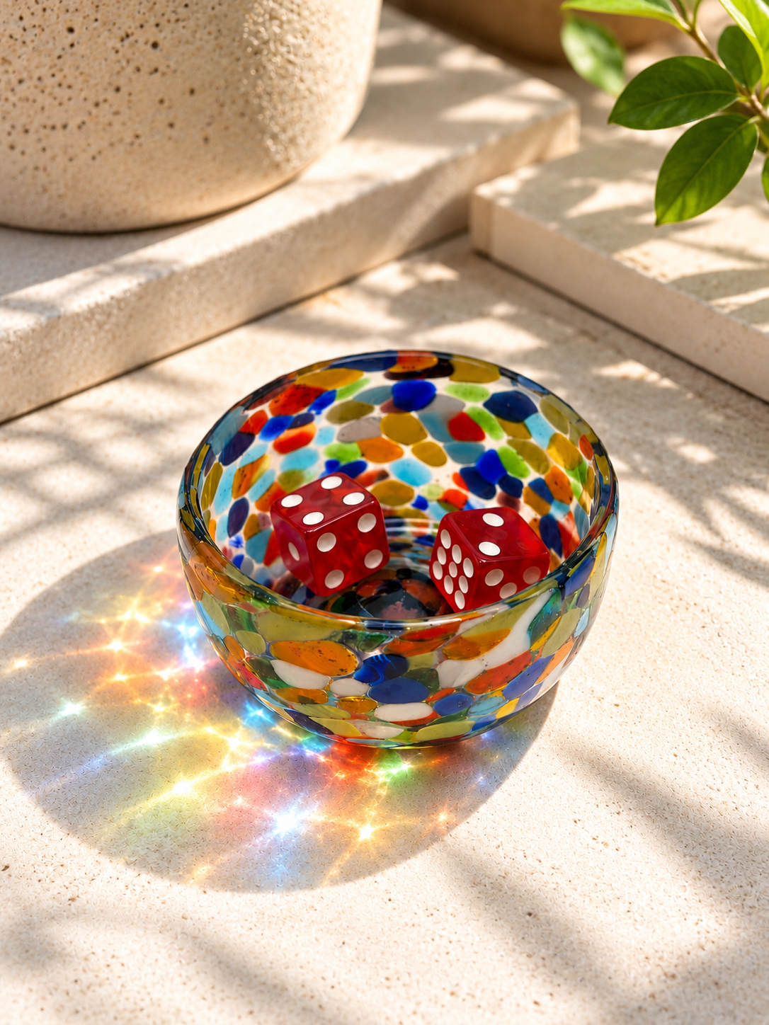 Confetti Mahjong Dice Dish