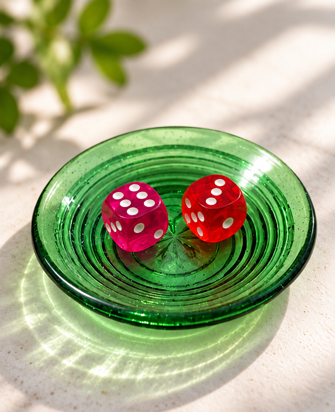 Green Flower Dice Dish