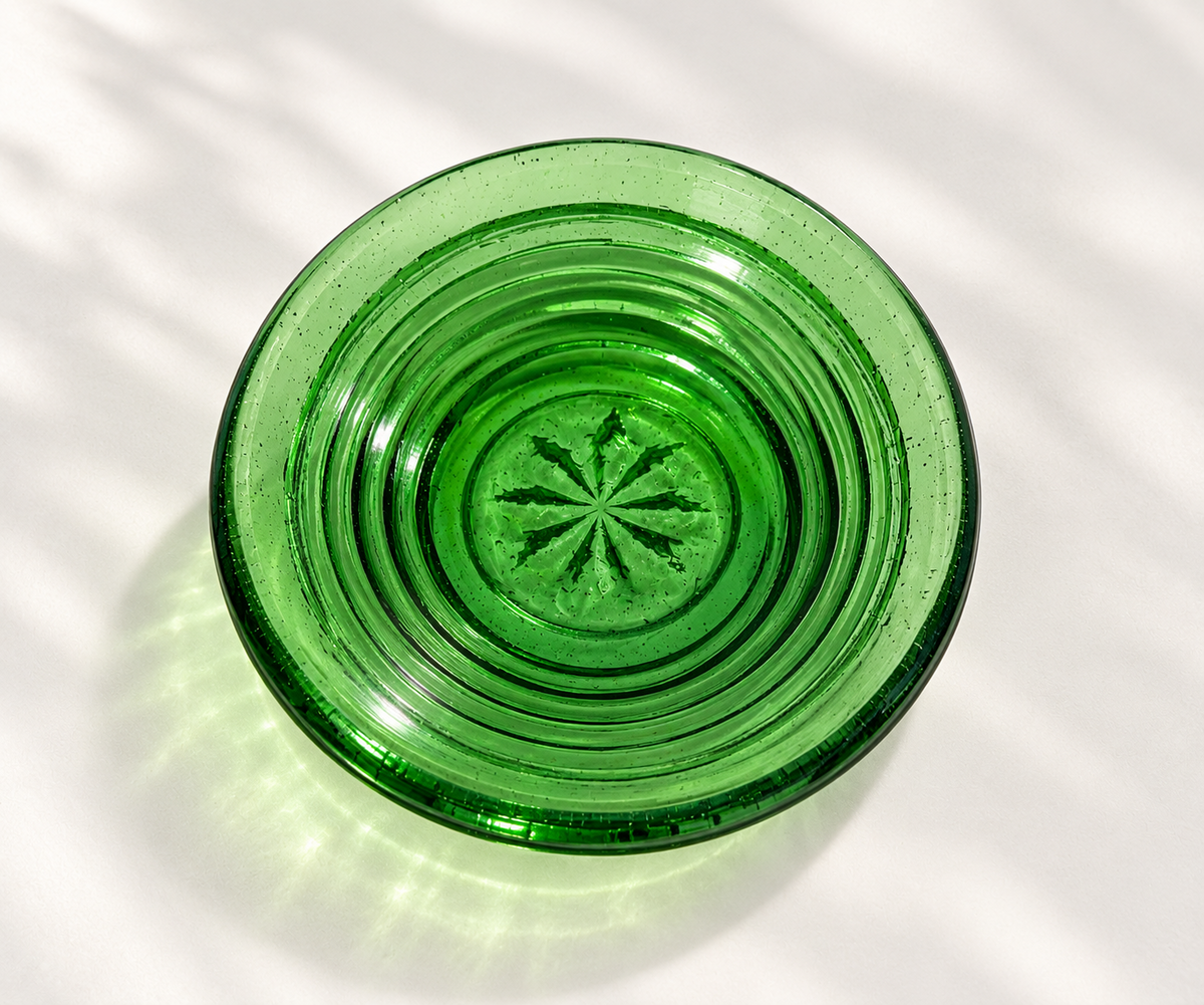 Green Flower Dice Dish